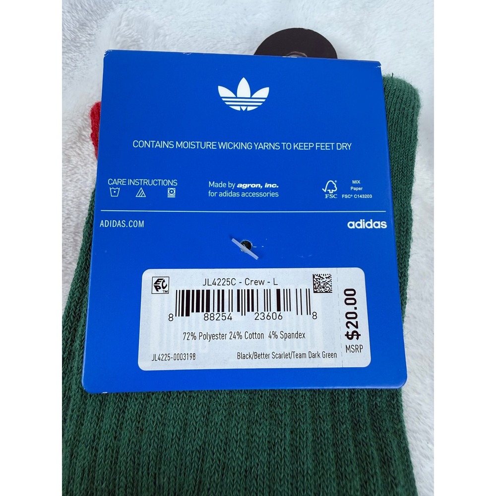Adidas Originals U Mexico Roller 3 Pack Crew Socks Men 8-12 Multi Trefoil New - Picture 4 of 4